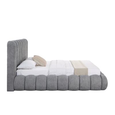 ΚΡΕΒΑΤΙ ΔΙΠΛΟ ΜΕ ΑΠΟΘ.ΧΩΡΟ BUBBLE SM727.01 ΓΚΡΙ CHENILLE ΥΦΑΣΜΑ--ΣΤΡΩΜΑ 160x200εκ