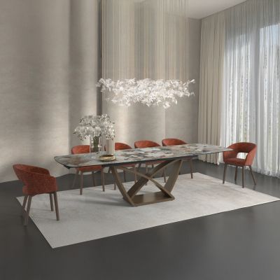 ΣΕΤ ΤΡΑΠΕΖΑΡΙΑΣ 7ΤΜΧ EMPIRE SM21229 ΚΕΡΑΜΙΚΟ TOP--ΠΟΡΤΟΚΑΛΙ ΥΦΑΣΜΑ