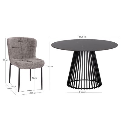 ΣΕΤ ΤΡΑΠΕΖΑΡΙΑΣ 5ΤΜΧ MEMNON SM21242 ΚΕΡΑΜΙΚΟ TOP-- ΣΤΡΟΓΓΥΛΟ--ΓΚΡΙ