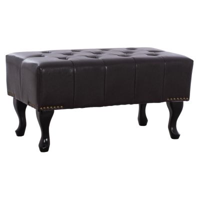 Tambour Табуретка за крака T.chesterfield Emma - PU тъмнокафява 