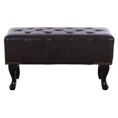 Tambour Табуретка за крака T.chesterfield Emma - PU тъмнокафява 