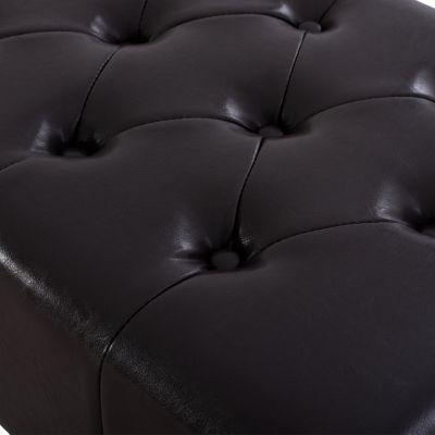 Tambour Табуретка за крака T.chesterfield Emma - PU тъмнокафява 