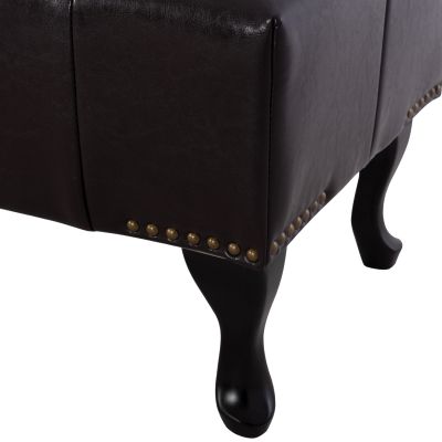 Tambour Табуретка за крака T.chesterfield Emma - PU тъмнокафява 