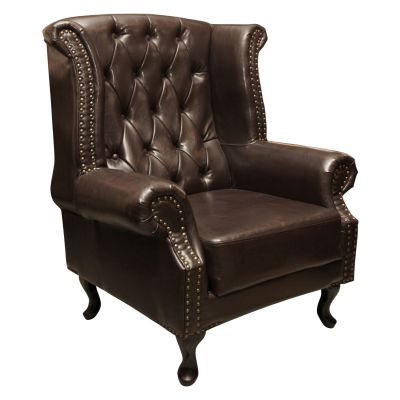 Фотьойл в стил Chesterfield, Polina, HM0053.01 PU Тъмнокафяв 83x75x107 см
