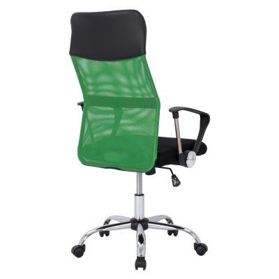 Офис стол HM1000.03 Black Green Mesh хромиран крак 61x58x118