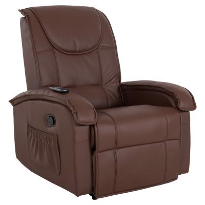 HM0026.03 Armchair ROCCA, massage mechanism, PU brown 80x96x97 cm