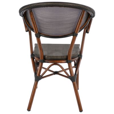 Armchair Aluminum Bamboo Look Brown with textline HM5025 60,5x59x81Η cm