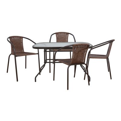 Set Dining Table 5pieces with 4 Chairs & Table HM5189.01