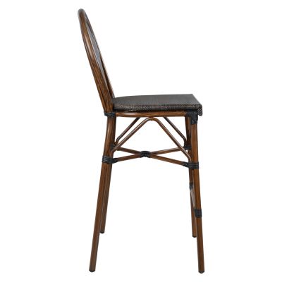 Табуретка Алуминиева бамбукова визия Кафява с надпис HM5059 47x61x115 см