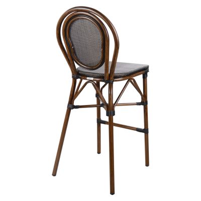 Табуретка Алуминиева бамбукова визия Кафява с надпис HM5059 47x61x115 см