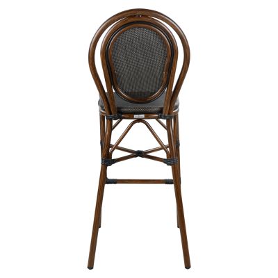 Табуретка Алуминиева бамбукова визия Кафява с надпис HM5059 47x61x115 см