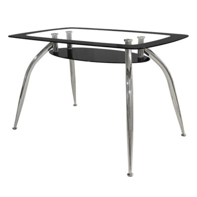 Dining Table Norris 120Χ75Χ75cm HM0086.02 Glass Black