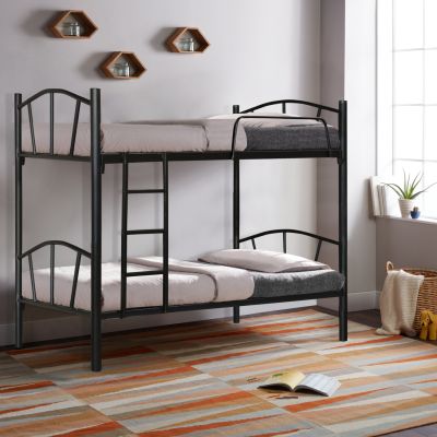 Bed Bunk metallic Floor HM328.01 Black 90x190 cm
