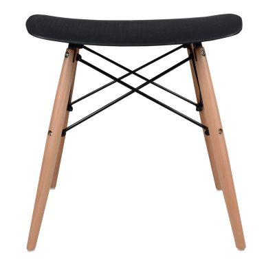 Табуретка с дървени крака Tonia HM0109.02 черна 47x34.5x46.5см