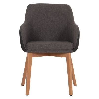 Armchair Bristol HM0141.01 with dark grey color and black PU 57x59x86Υ