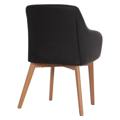 Armchair Bristol HM0141.01 with dark grey color and black PU 57x59x86Υ