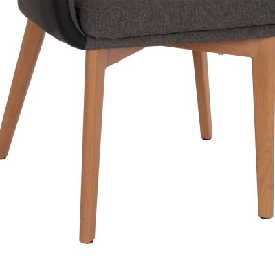 Armchair Bristol HM0141.01 with dark grey color and black PU 57x59x86Υ