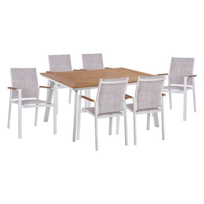 Set Dining Table 7pieces White color HM5242.01