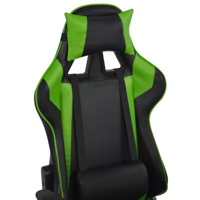 Офис стол за игри HM1056.03 Racing Черно и зелено PU 67x70x134 см