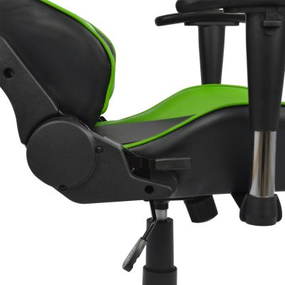 Офис стол за игри HM1056.03 Racing Черно и зелено PU 67x70x134 см