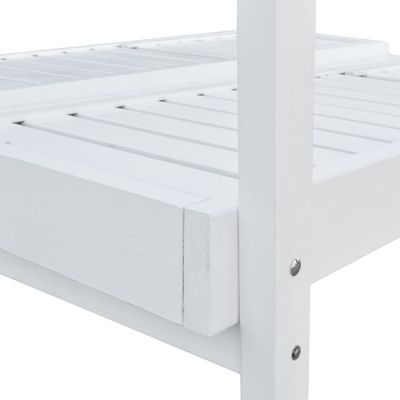 Шезлонг дървен двоен Mykonos B' White с плот 205x167x212 cm HM5428