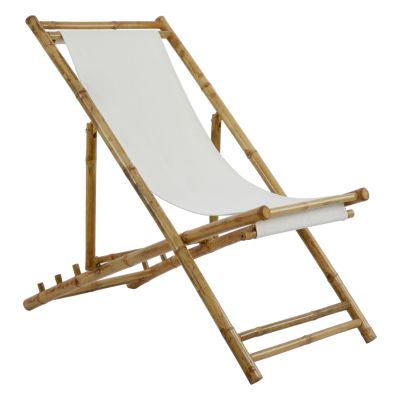 Deckchair Bamboo Original with cream cover HM5292
