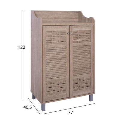 SHOE RACK-CABINET KAILENA HM2230.02 MELAMINE IN SONAMA COLOR 77X40,5X122Hcm.
