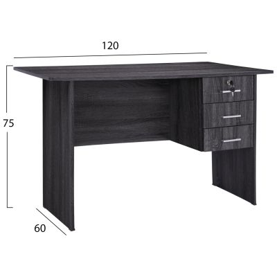 Office melamine with 3 drawers HM2268.01 grey color 120x60x75 cm
