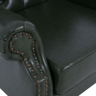 Фотьойл Chesterfield тип Polina, HM0053.08, Cypress Green PU 83x79x104 cm