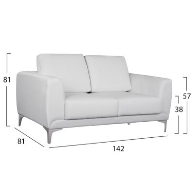 Set sofa 3 pieces Kenzie with White PU HM10329.01