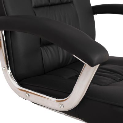 Конферентен стол HM1114 Черен PU с хромирана основа 61.5x62x98 см.