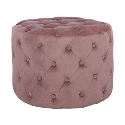 Velvet stool Kassie HM8406.02 rotten apple color Chesterfield type ''60x43cm