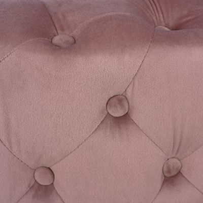 Velvet stool Kassie HM8406.02 rotten apple color Chesterfield type ''60x43cm