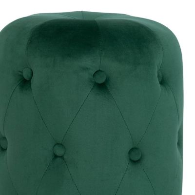 Velvet stool Torrie HM8405.03 cypress green color with gold base ''37x46cm