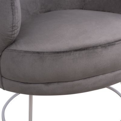 Armchair Arien HM8403.01,velvet grey,silver base 80x75x82cm