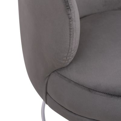 Armchair Arien HM8403.01,velvet grey,silver base 80x75x82cm