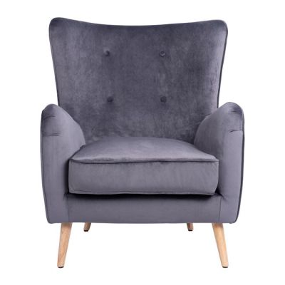 HM8392.01 Кресло MARTA, Velvet grey, 77x86x95h cm