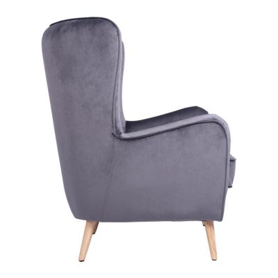 HM8392.01 Кресло MARTA, Velvet grey, 77x86x95h cm