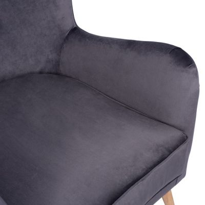 HM8392.01 Кресло MARTA, Velvet grey, 77x86x95h cm