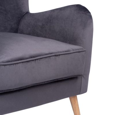 HM8392.01 Кресло MARTA, Velvet grey, 77x86x95h cm