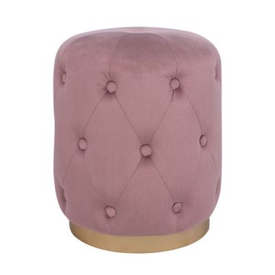 Velvet stool Torrie HM8405.02 rotten apple color with gold base ''37x46cm