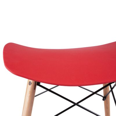 Табуретка с дървени крака Tonia HM0109.04 червена 47x34.5x46.5см