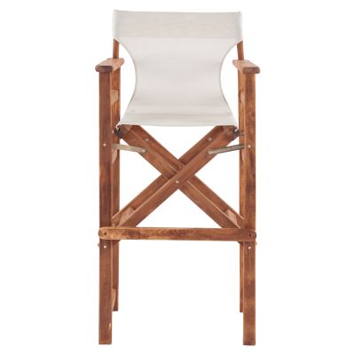 Stool Bar Director's Walnut with pillow pvc cream HM10374