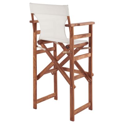 Stool Bar Director's Walnut with pillow pvc cream HM10374