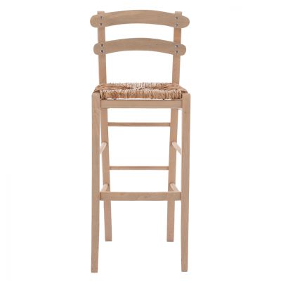 Traditional Stool with straw Unpainted HM10372.02