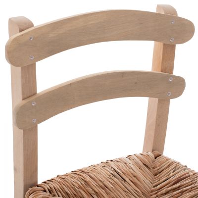 Traditional Stool with straw Unpainted HM10372.02