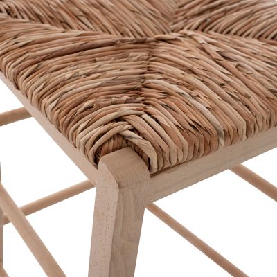 Traditional Stool with straw Unpainted HM10372.02