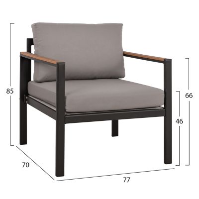 Външен алуминиев комплект 4 части LIFE Charcoal-Grey HM5089.12