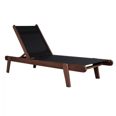 Professional Sunbed Oak Creta Walnut and Black Cover HM10356.03 202,5x66,5x30,5cm