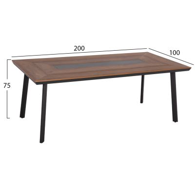 Aluminum Table with polywood 200x100 Grey HM5131.12